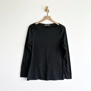 The North Face TNF Women's Long Sleeve EZ Ribbed Top Dark Grey Size Large